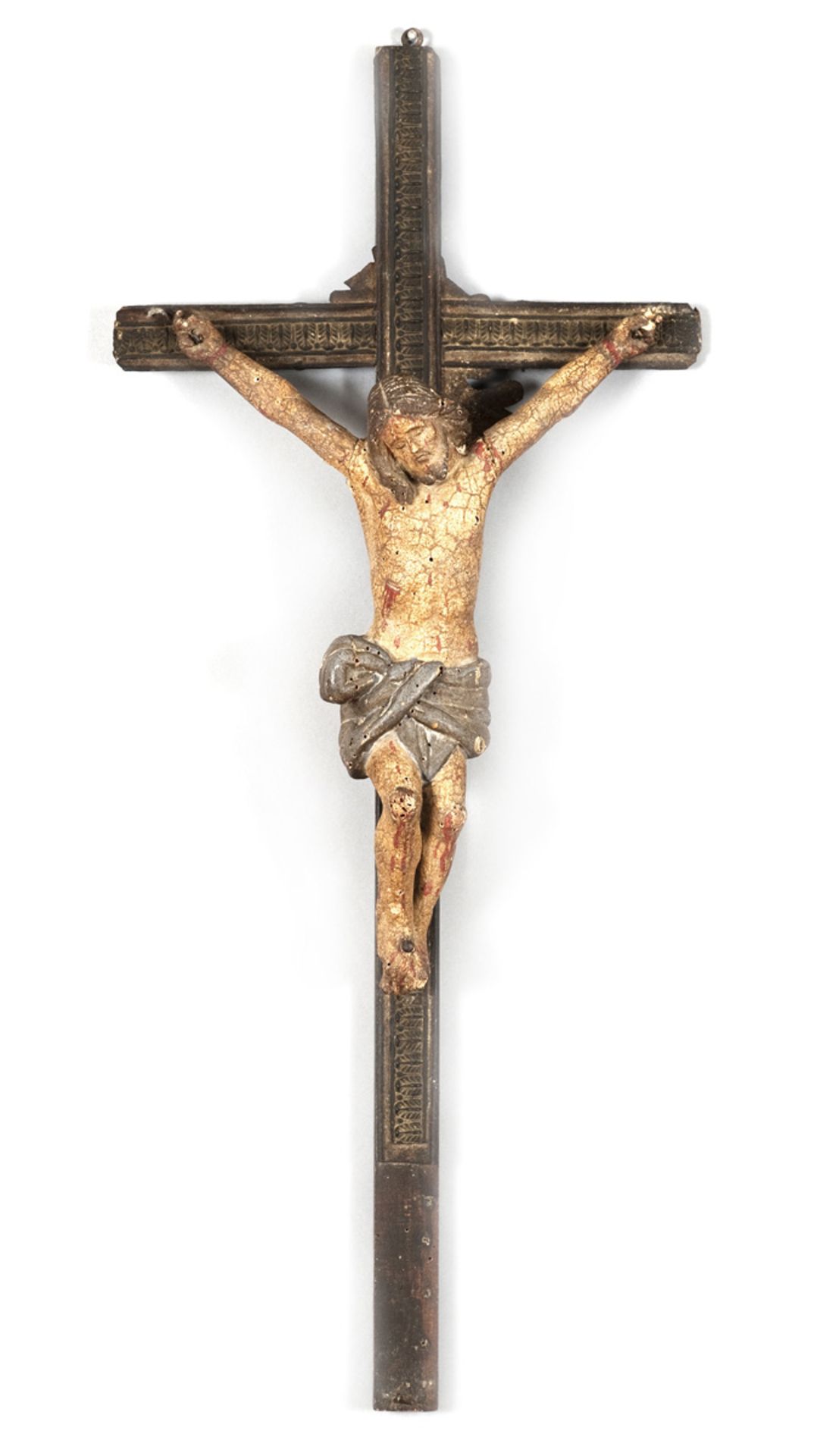 WOODEN CRUCIFIX PROBABLY SPAIN 18TH CENTURY