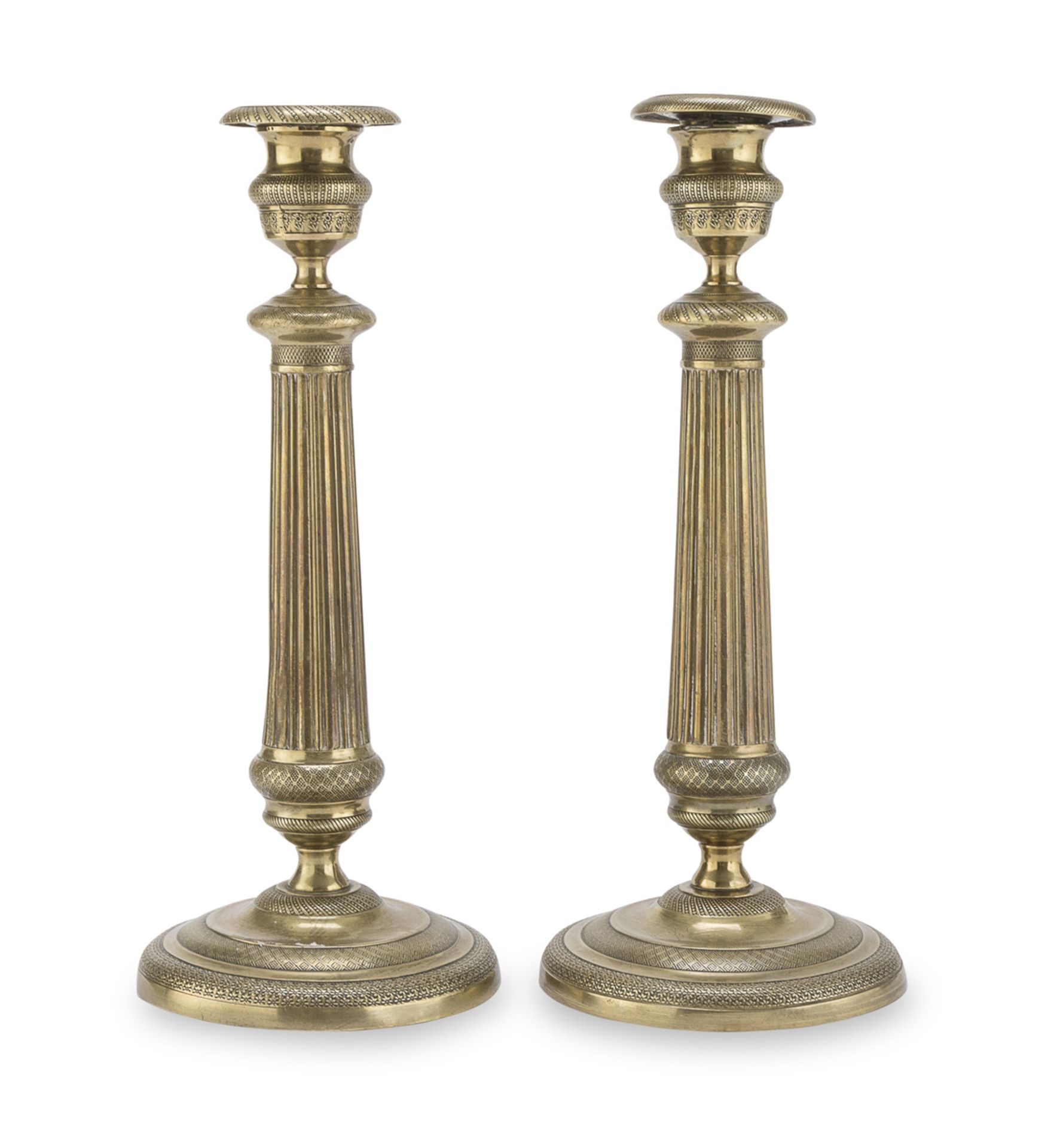 PAIR OF BRASS CANDLESTICKS 19th CENTURY