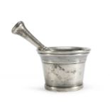 SILVER BRONZE MORTAR WITH PESTLE LATE 18th CENTURY