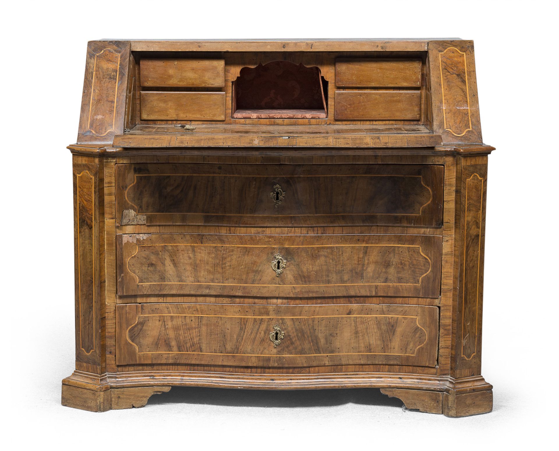 BEAUTIFUL WALNUT DROP-LEAF CHEST OF DRAWERS PROBABLY EMILIA 18TH CENTURY - Image 2 of 2