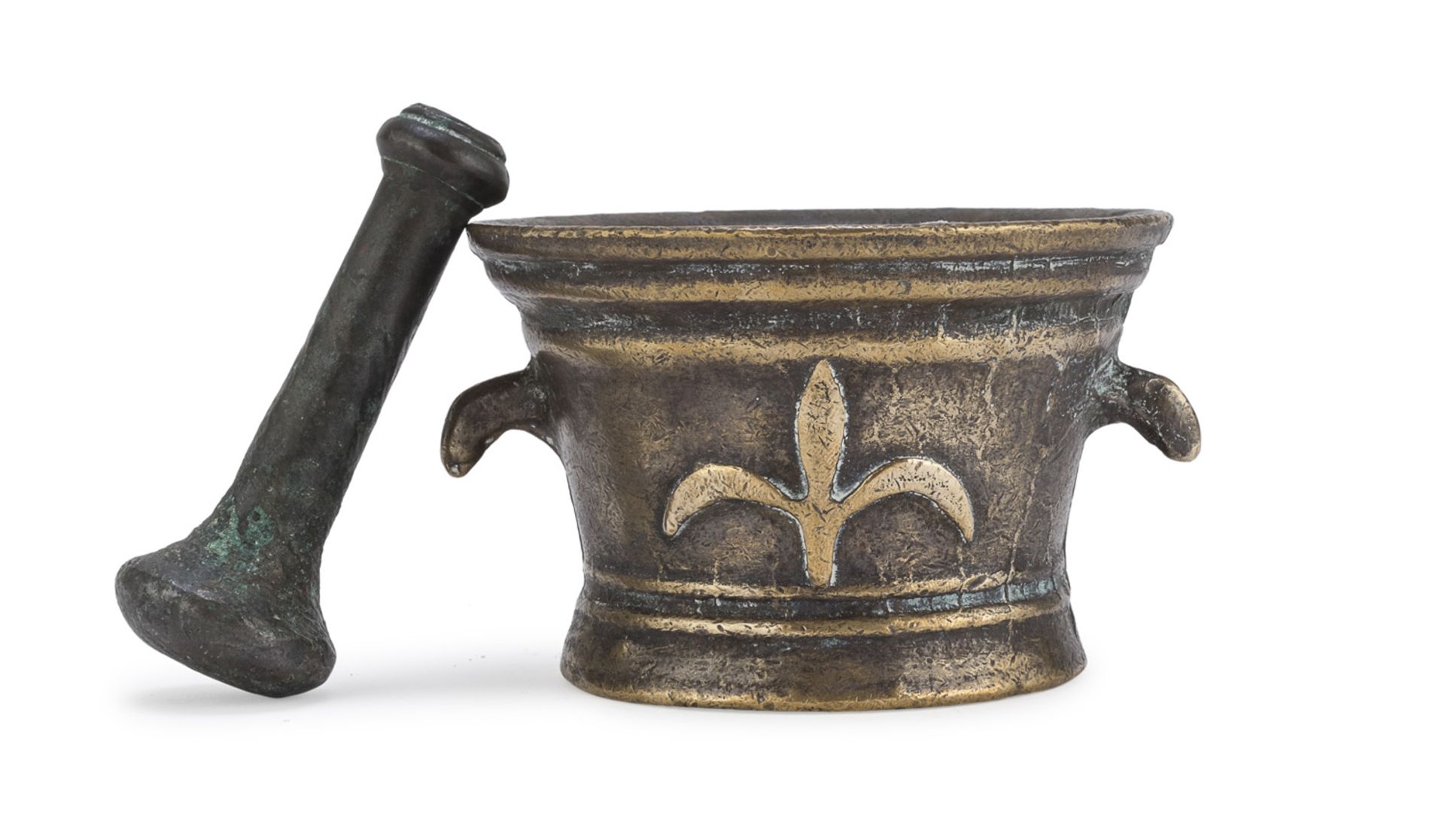 MORTAR WITH PESTLE PROBABLY 18TH CENTURY FLORENCE - Image 2 of 2
