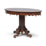 OVAL TABLE IN MAHOGANY PROBABLY GENOA 19th CENTURY