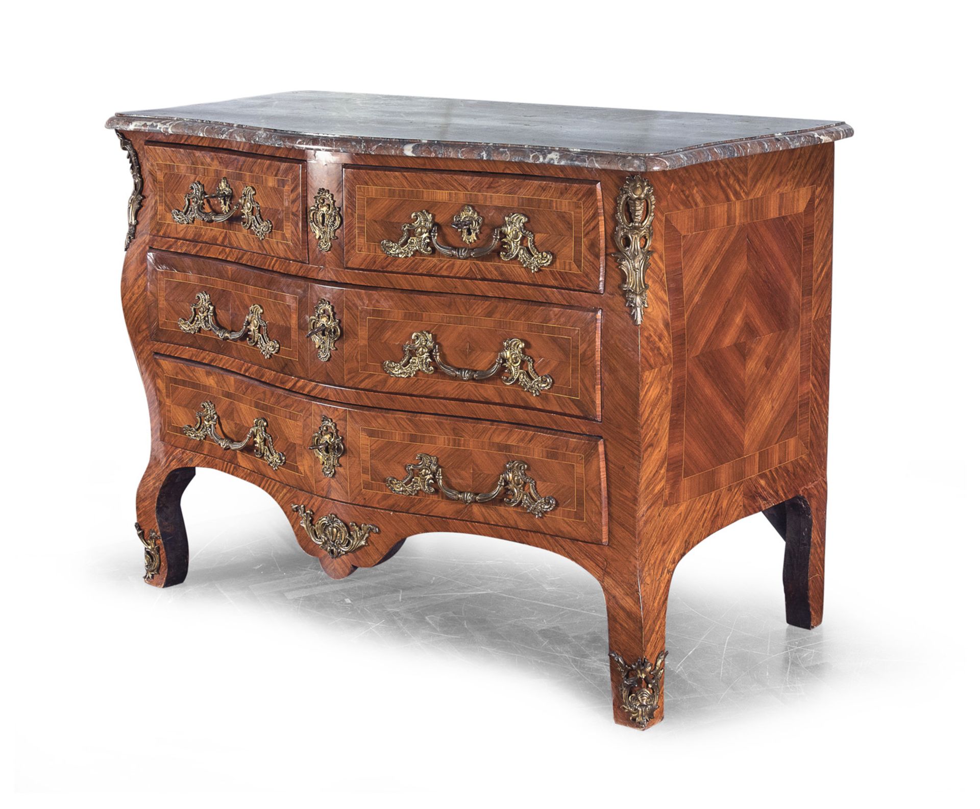 BEAUTIFUL COMMODE IN VIOLET EBONY FRANCE LOUIS XV PERIOD