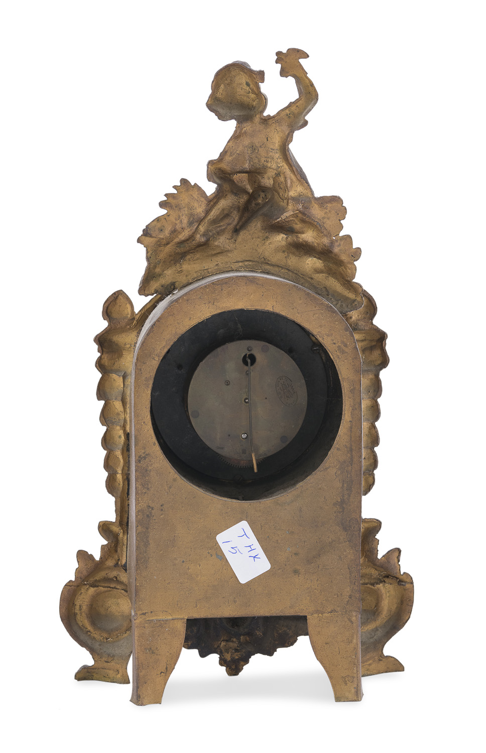 SMALL METAL TABLE CLOCK 19th CENTURY - Image 2 of 2