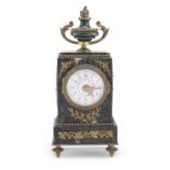 SMALL TABLE CLOCK IN GREEN MARBLE 19th CENTURY
