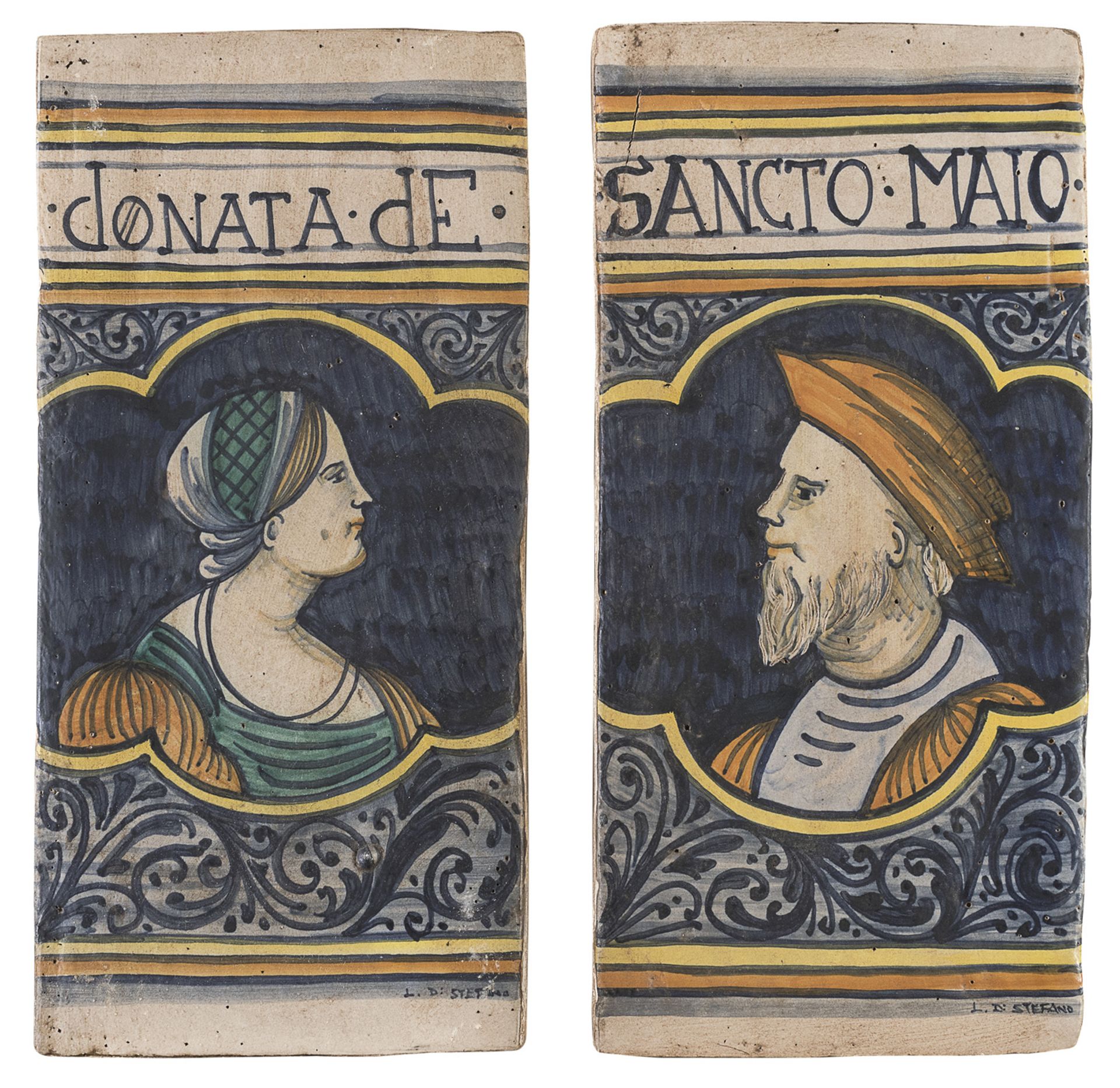 PAIR OF TERRACOTTA TILES CENTRAL ITALY 19th CENTURY