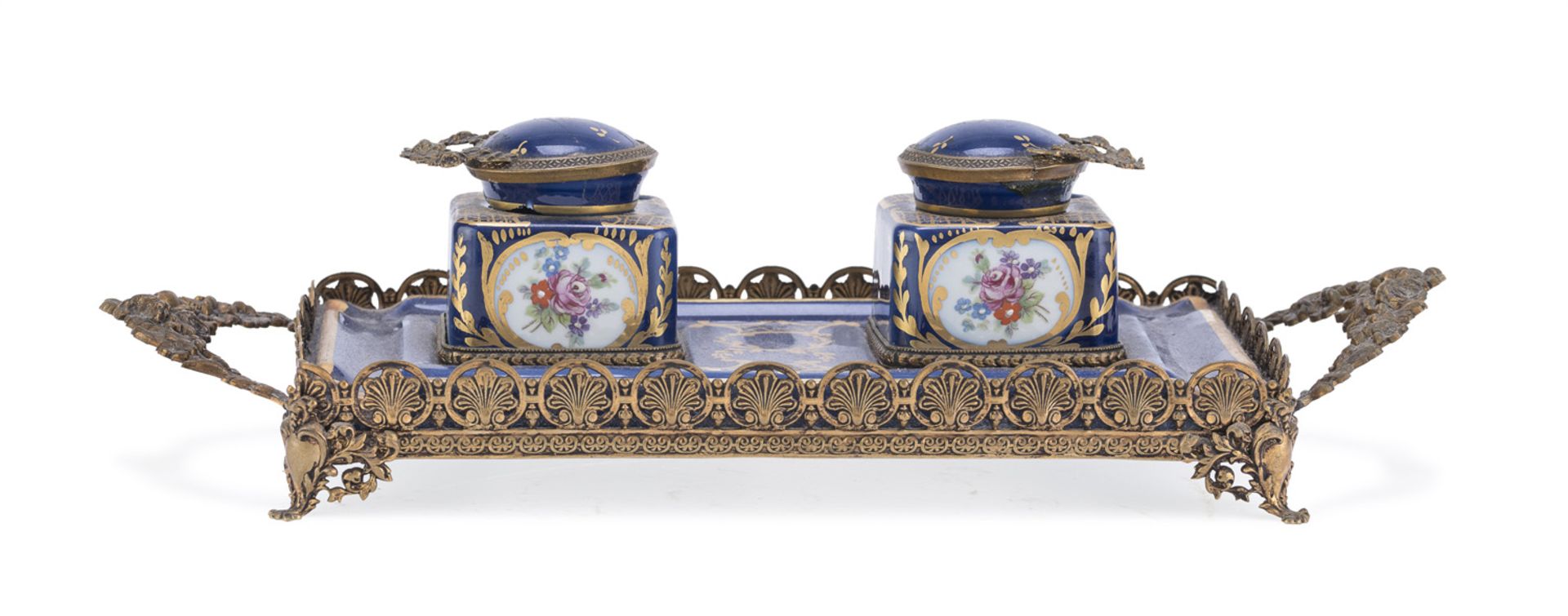 PORCELAIN INKWELL LIMOGES 20th CENTURY