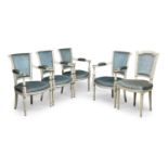 FOUR LACQUERED ARMCHAIRS FRANCE DIRECTORY STYLE