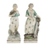 PAIR OF EARTHENWARE FIGURES NEO-CLASSIC PERIOD ENGLAND