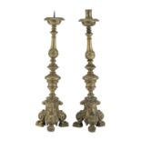 PAIR OF BRONZE CANDLESTICKS ROME 18th CENTURY