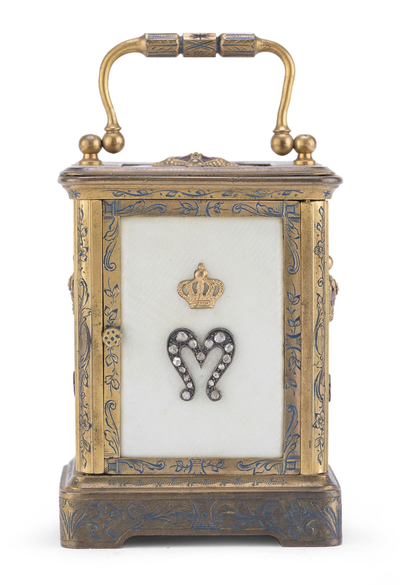 MIGNON TABLE CLOCK IN BRASS AND ENAMELS EARLY 20TH CENTURY - Image 2 of 2