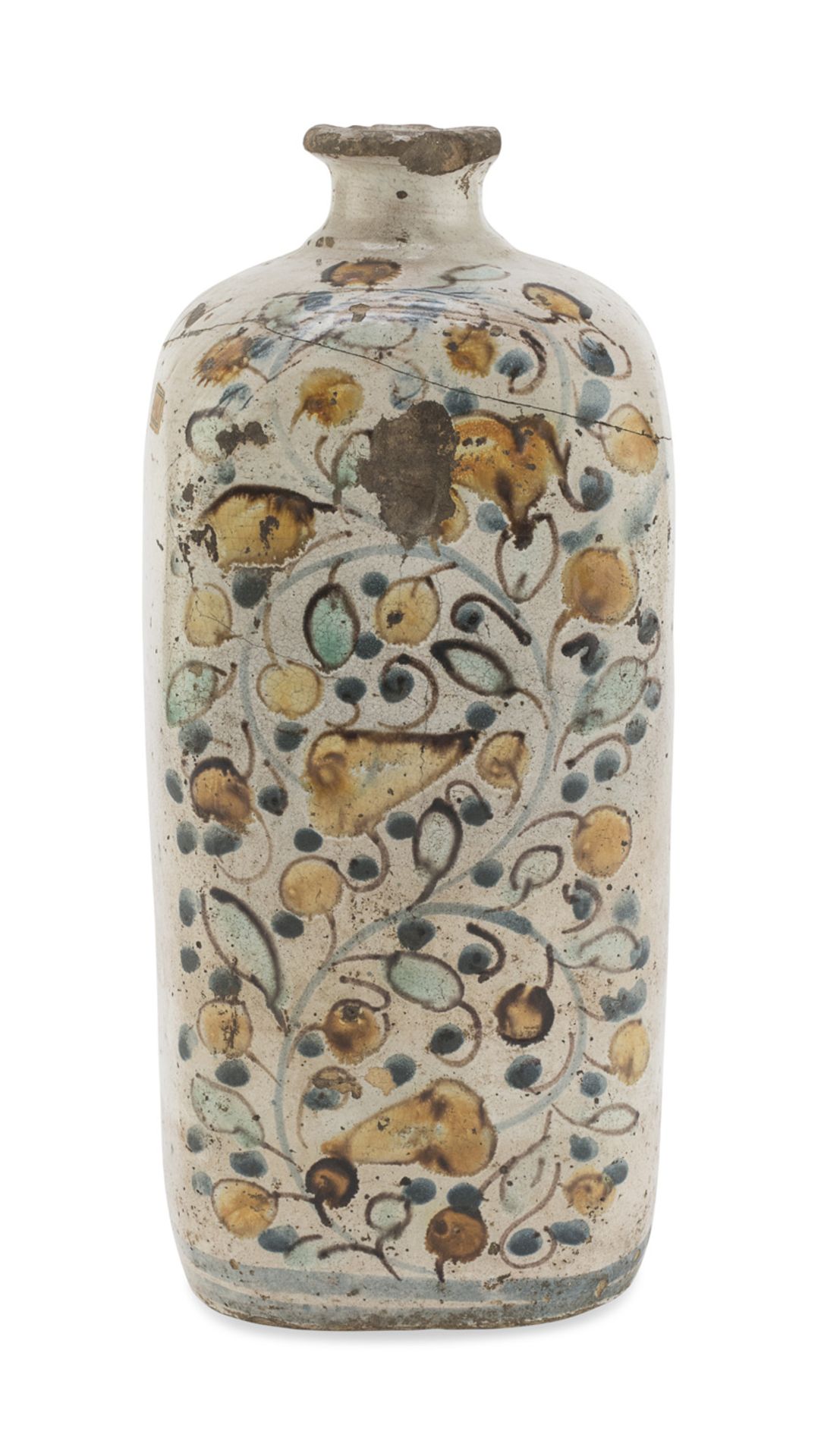 MAJOLICA FLASK SOUTHERN ITALY EARLY 19TH CENTURY