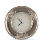 TABLE CLOCK WITH SILVER FRAME PUNCH FIRENZE POST 1968