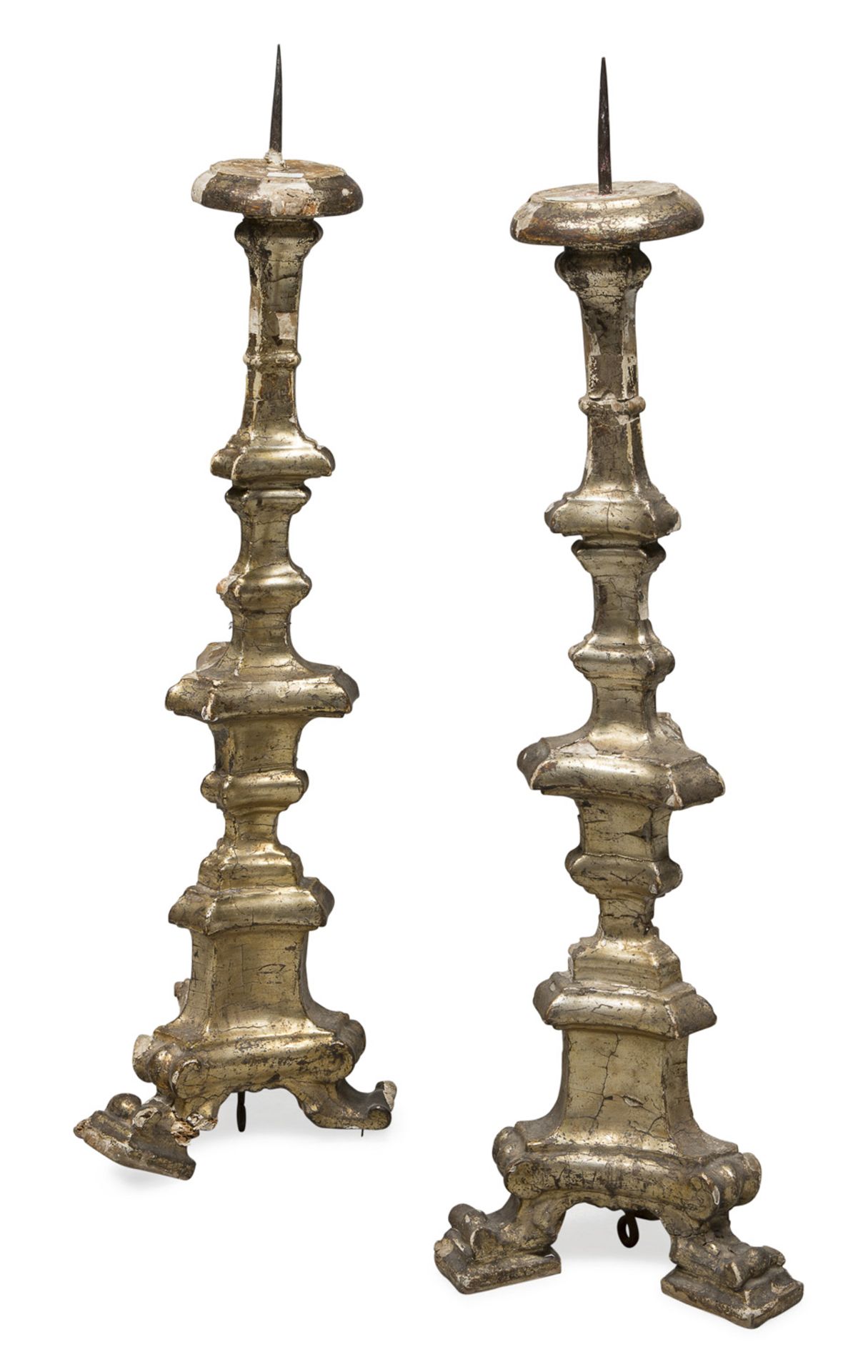 PAIR OF GILTWOOD CANDLESTICKS ROME 18th CENTURY
