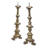 PAIR OF GILTWOOD CANDLESTICKS ROME 18th CENTURY