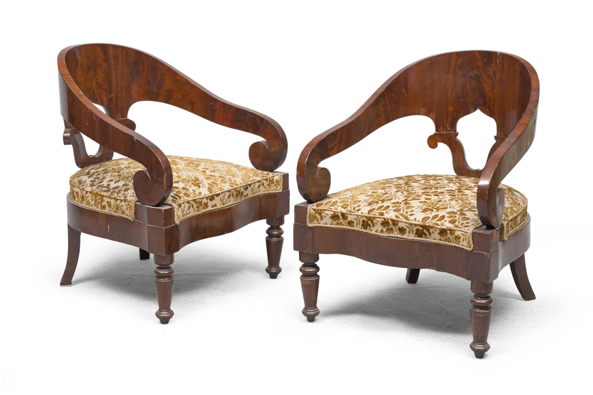 PAIR OF CLUB CHAIRS IN MAHOGANY MID 19th CENTURY