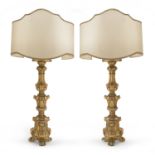 PAIR OF GILTWOOD CANDLESTICKS ROME 18th CENTURY