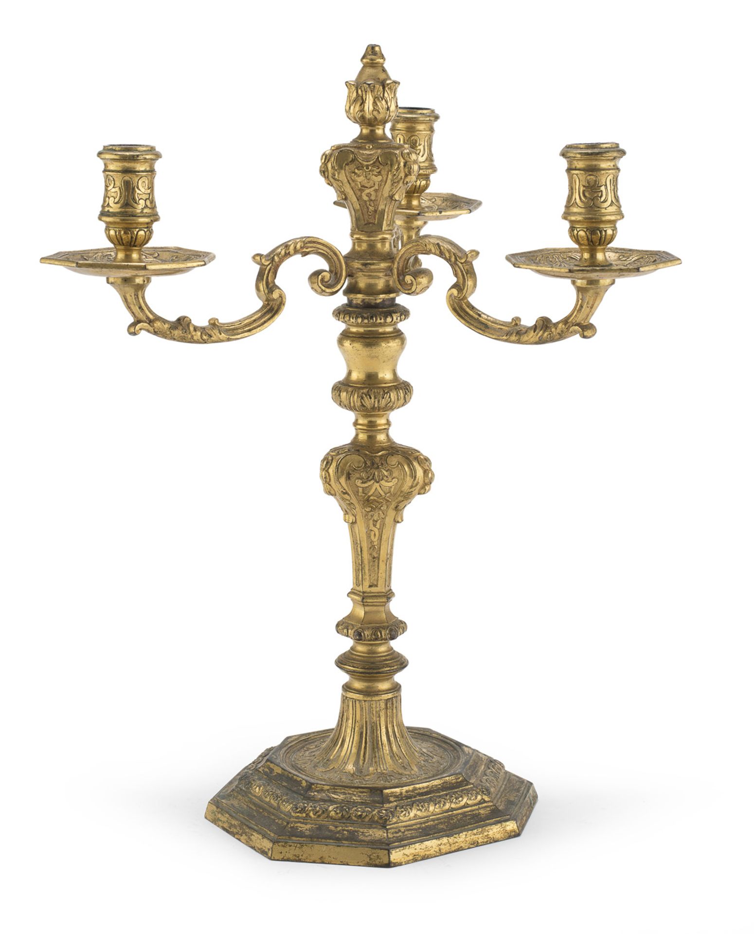 RARE CANDLESTICK IN BRONZE FRANCE OR PIEDMONT 18TH CENTURY