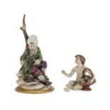 TWO PORCELAIN SCULPTURES GINORI EARLY 20TH CENTURY