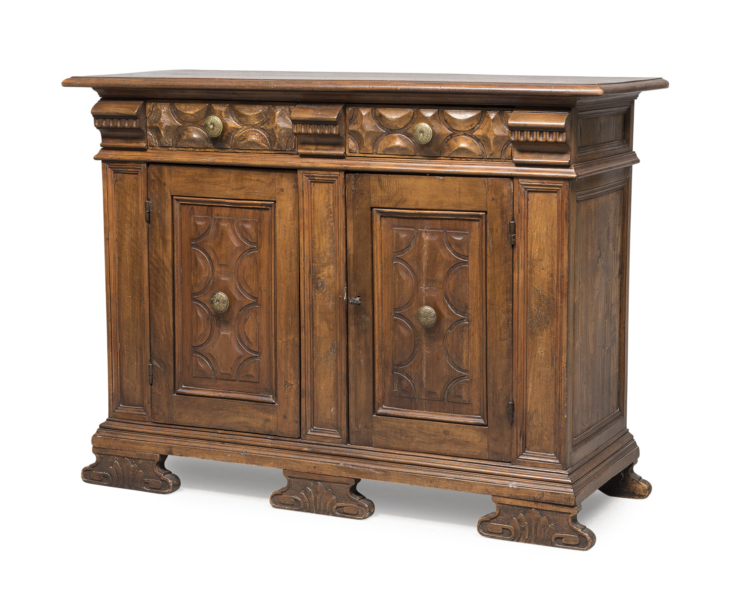 WALNUT SIDEBOARD PIEDMONT ANTIQUE ELEMENTS