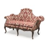 SMALL WALNUT SOFA PIEDMONT 19th CENTURY