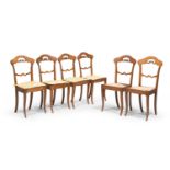 SIX WALNUT CHAIRS LATE 19th CENTURY