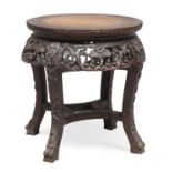 TEAK BASE CHINA EARLY 20TH CENTURY