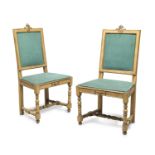 PAIR OF LACQUERED WOODEN CHAIRS CENTRAL ITALY LATE 18th CENTURY