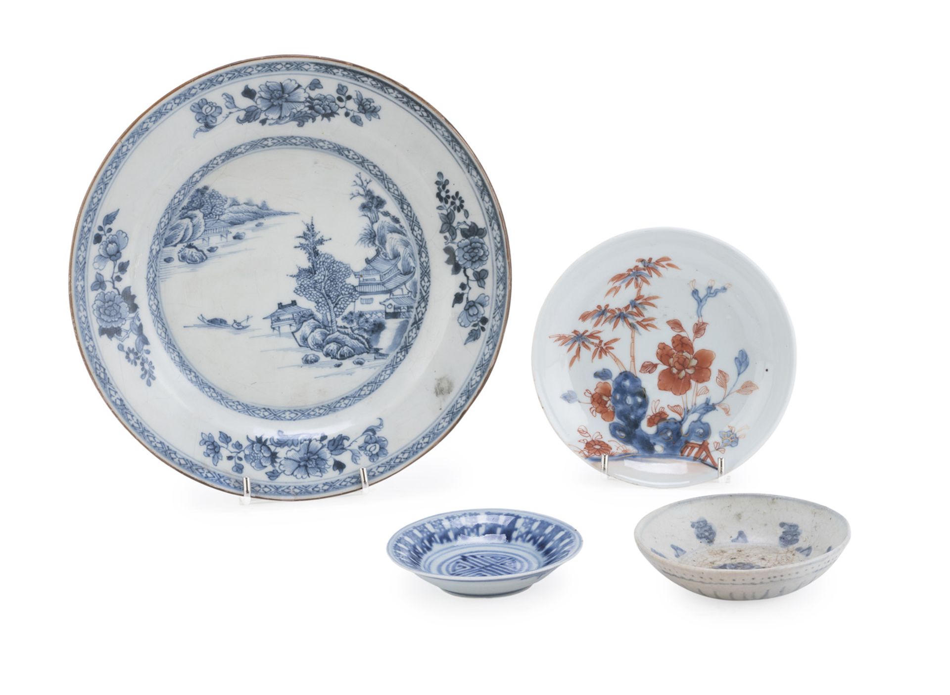 FOUR PORCELAIN PLATES CHINA 18th - 19th CENTURY