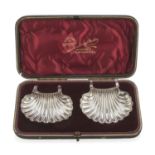 PAIR OF SILVER SALTCELLARS PUNCH BIRMINGHAM 1894/1930