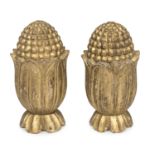 PAIR OF GILTWOOD PINECONES 19th CENTURY