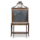 RARE CONSOLE WITH MAHOGANY MIRROR LUCCA DIRECTOIRE PERIOD