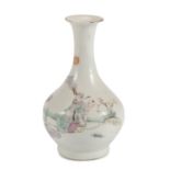 SMALL VASE IN PORCELAIN WITH POLYCHROME ENAMELS CHINA 20th CENTURY