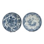 TWO PLATES IN WHITE AND BLUE PORCELAIN CHINA AND EUROPE 19th CENTURY