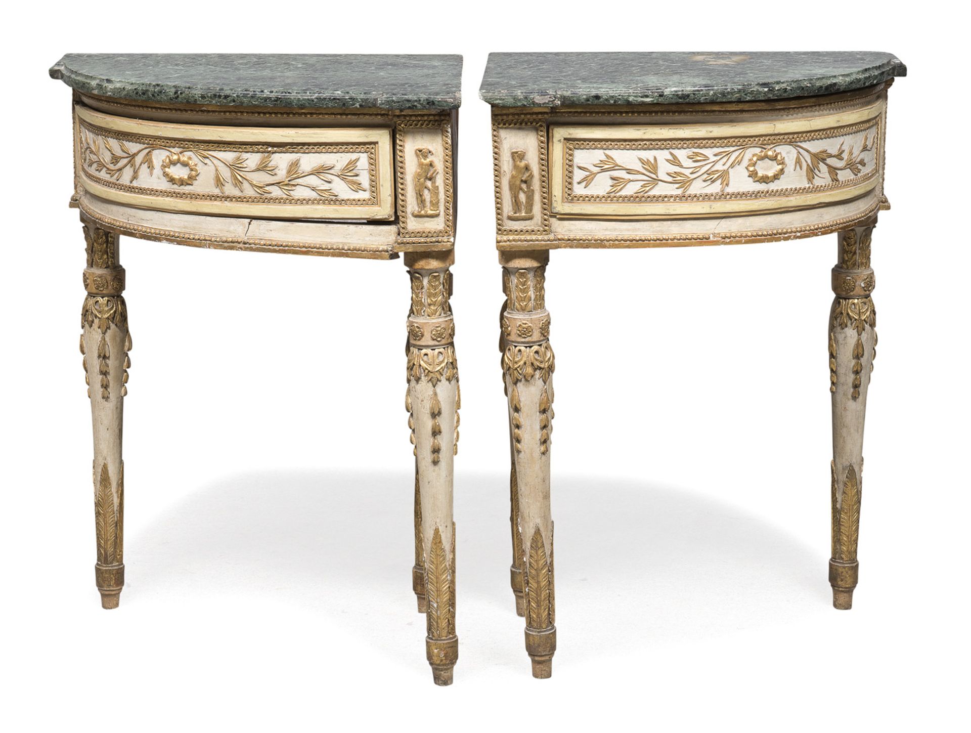 PAIR OF CORNER CONSOLES PROBABLY NAPLES LATE 18th CENTURY