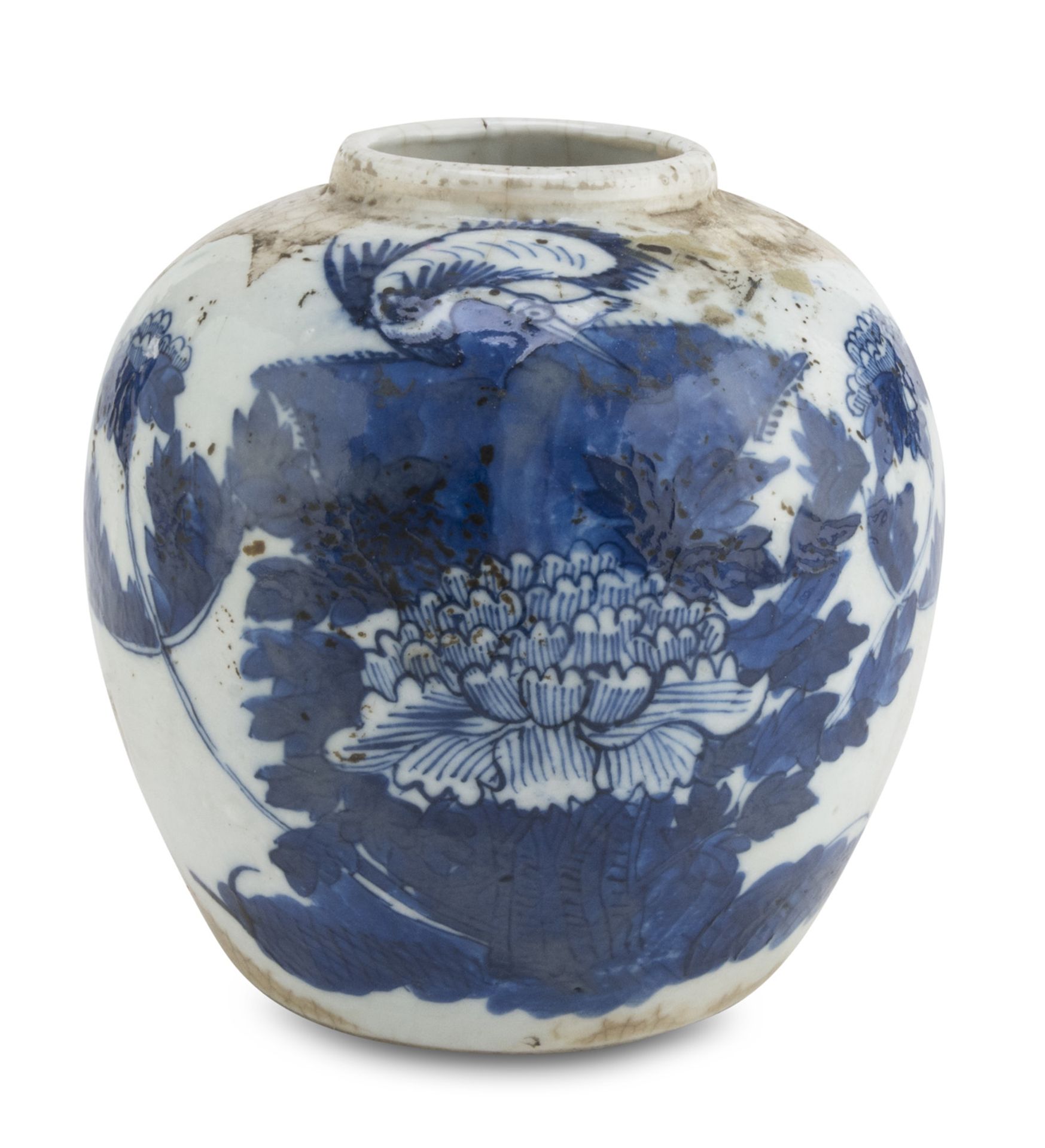VASE IN WHITE AND BLUE PORCELAIN CHINA LATE 19th EARLY 20th CENTURY