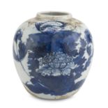 VASE IN WHITE AND BLUE PORCELAIN CHINA LATE 19th EARLY 20th CENTURY