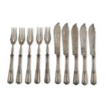 SILVER FISH CUTLERY SET FRANCE 20th CENTURY