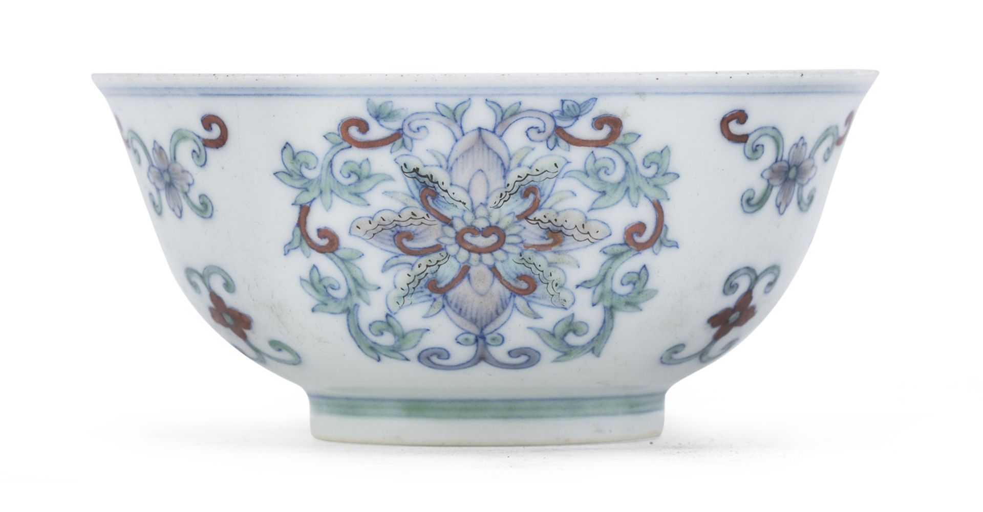 SMALL BOWL IN POLYCHROME ENAMELED PORCELAIN CHINA LATE 19th EARLY 20th CENTURY