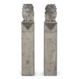 PAIR OF COLUMNS IN SCHIST CHINA 20TH CENTURY