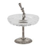 STAND IN CRYSTAL AND SILVER PLATED METAL 20th CENTURY