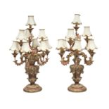 PAIR OF LACQUERED WOODEN CANDLESTICKS 20TH CENTURY