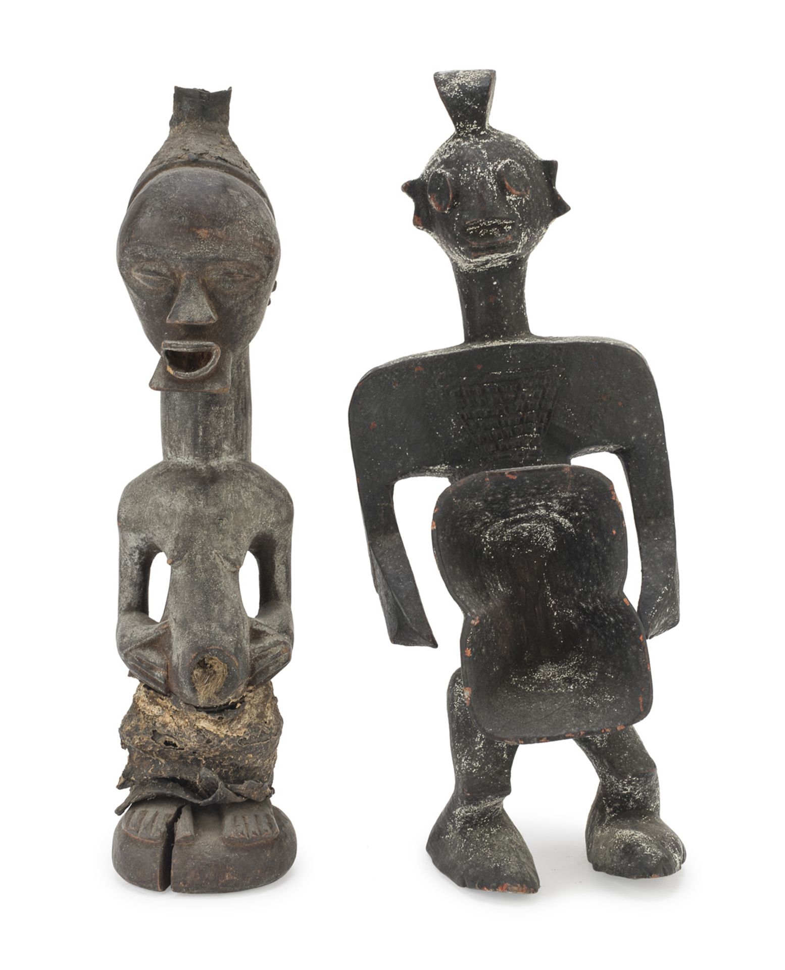 TWO AFRICAN FIGURES IBO CULTURE NIGERIA 20TH CENTURY