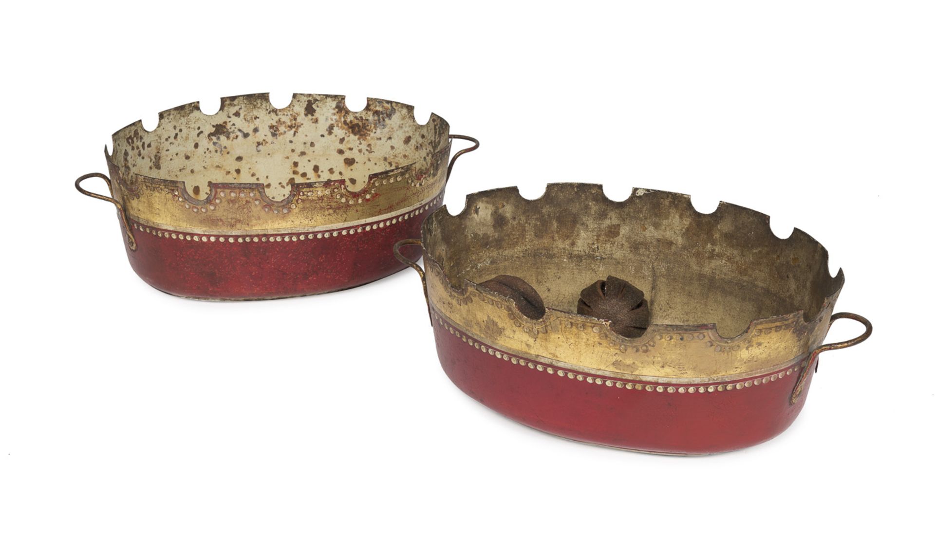 PAIR OF TIN CASSOLETTES EARLY 19th CENTURY