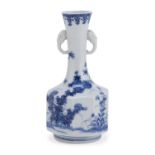 VASE IN WHITE AND BLUE PORCELAIN JAPAN 19th CENTURY