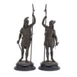 PAIR OF BURNISHED METAL SCULPTURES EARLY 20TH CENTURY