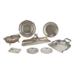 NINE SILVER TABLE OBJECTS 20th CENTURY