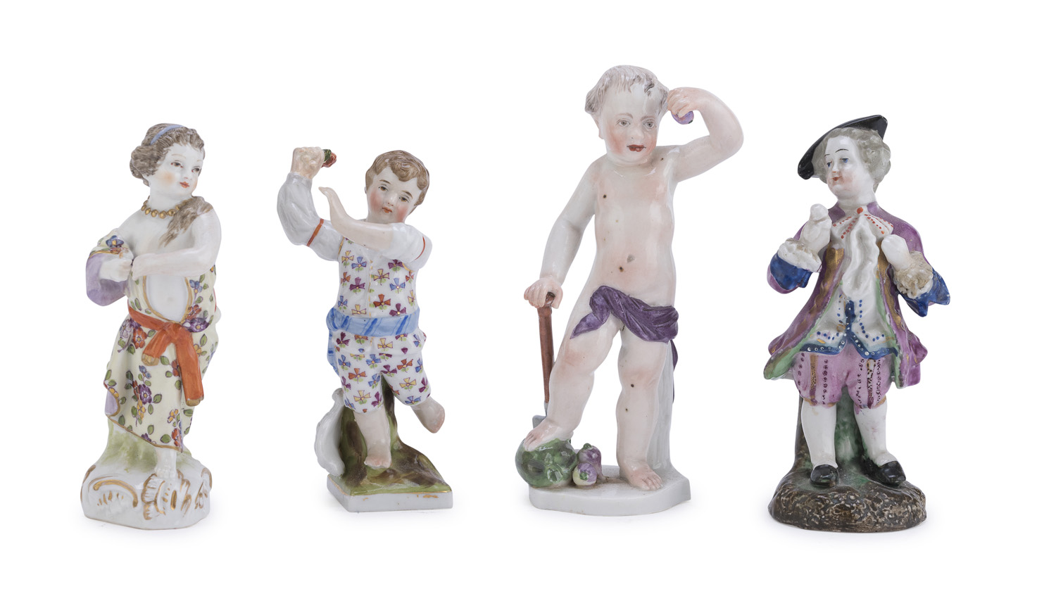 FOUR PORCELAIN FIGURES 19th CENTURY