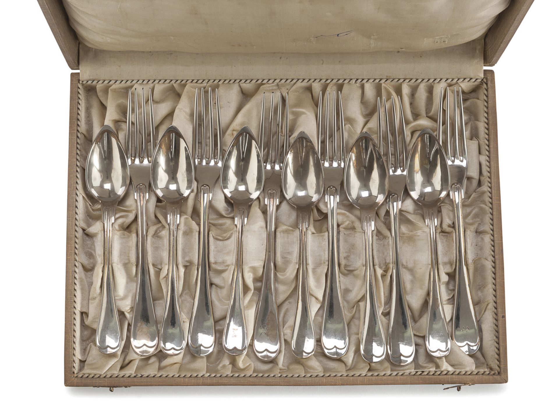 SILVER CAKE SET PUNCH TURIN POST 1872