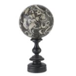 LUMACHELLA MARBLE SPHERE 19th CENTURY